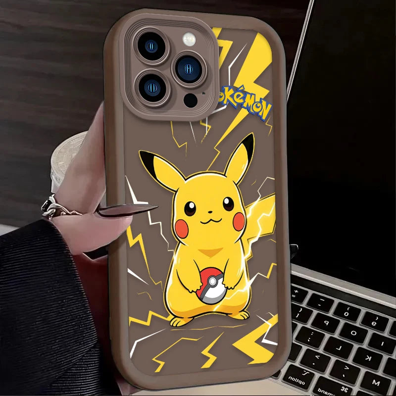 Cartoon Cute Pokemon Pikachu Soft Phone Case For iPhone