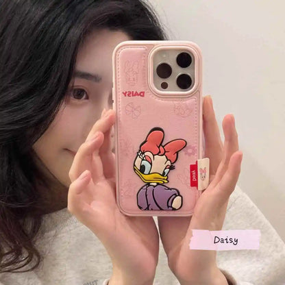 3d Lovely Daisy Donald Duck Couple Phone Case For iPhone