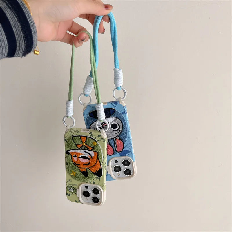 Zootopia Phone Case Cartoon Wrist Strap Judy Rabbit iPhone