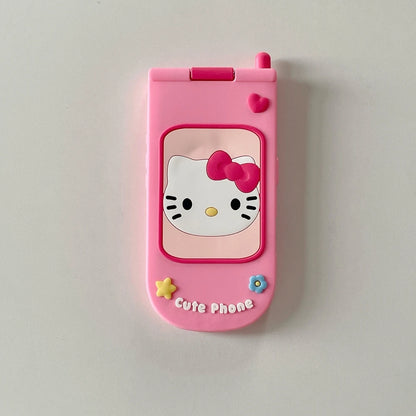 3D Cute Sanrio Hello Kitty Hide Makeup Mirror Flip Cover Phone Case For iPhone