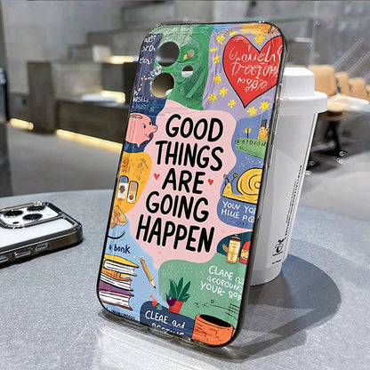 Shockproof Simple Letter Cover Soft Silicone Phone Case
