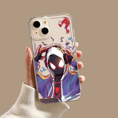 Luxury Marvel Spider Man Couple Soft Phone Case For iPhone