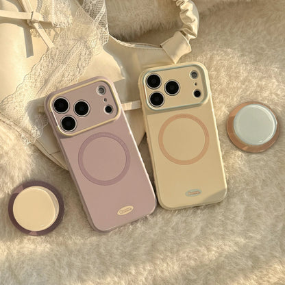 Korean Macaron Candy Colors Bracket Magnetic Phone Case For iPhone