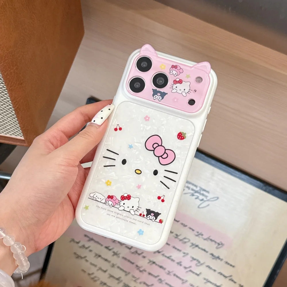 Cartoon Cat Ear Cute Sanrio KT  Shockproof Phone Case For iPhone