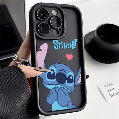 Stitch Happy Cute Phone Case Soft Cover Cartoon For iPhone