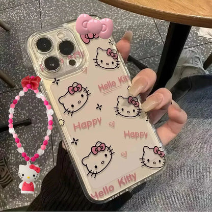 Sanrio Hello Kitty KT Head Bow Phone Case For iPhone