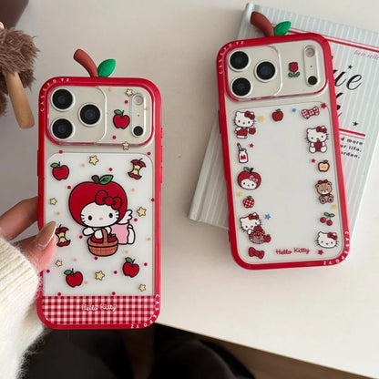 Cute IMD Red Apple 3D Kitty Phone Case For iPhone