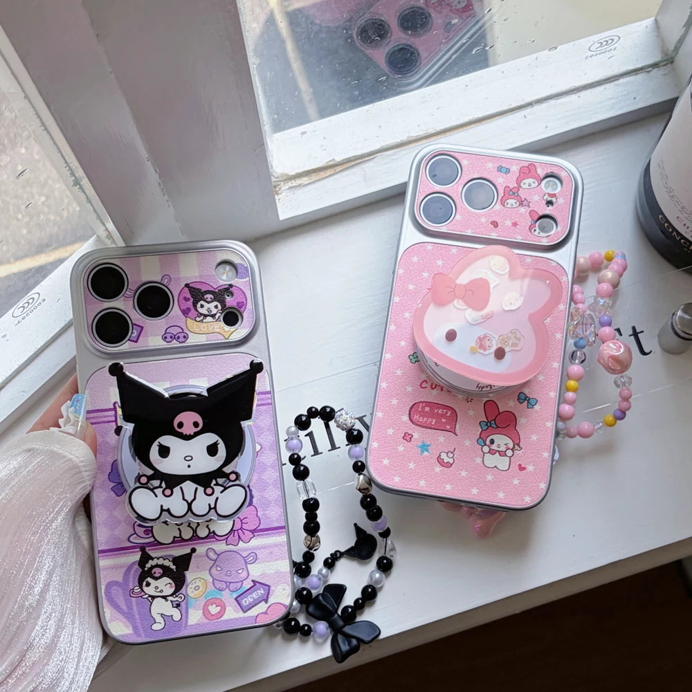 Magnetic Holder Magsafe Wireless Charge Cute Sanrio Melody Kuromi Phone Case For iPhone