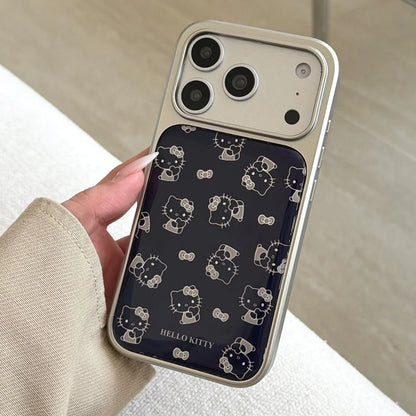 Silver Edge Drip Glue Hidden Blue Kitty Is Suitable For Apple Phone Case