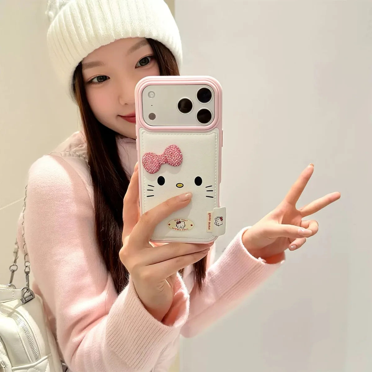 Kawaii Sanrio HelloKitty Plush Strap Phone Case For iPhone