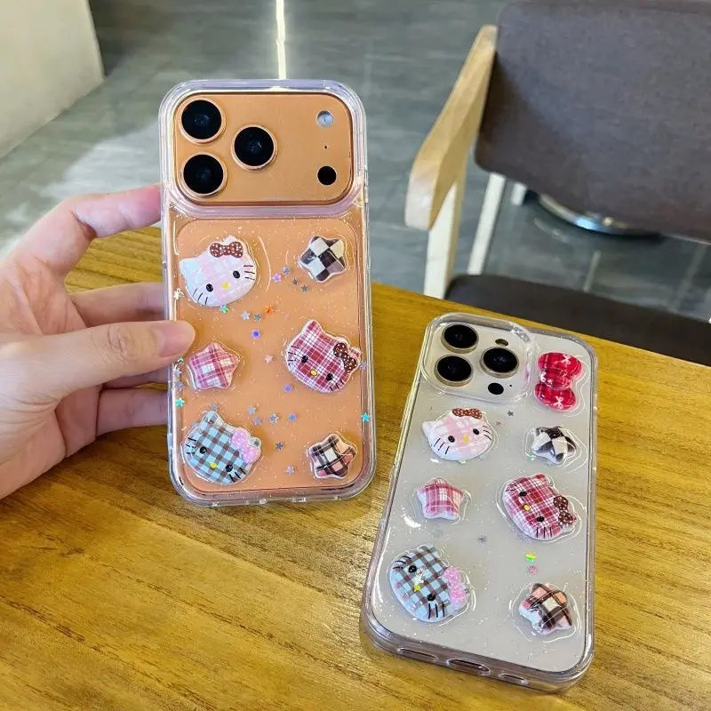 Anime Cartoon Pattern Cat Acrylic Mobile Phone Case Protective Cover Suitable For Apple