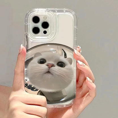 Korean Lovely Cat Pink Phone Case For iPhone