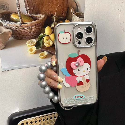 Fly Hello Kitty Apple Pink Bow Strap Phone Case For iPhone