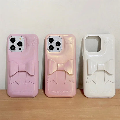 Laser Pink Bowknot Cute Phone Case