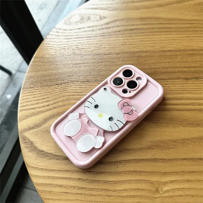 Hello Kitty Kawaii Makeup Mirror Phone Case For iPhone