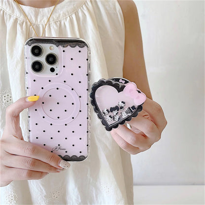 Korean Cute Polka Dot Magnetic Phone Case For iPhone