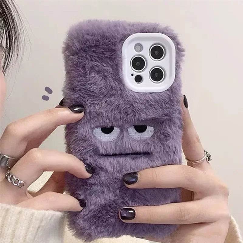 Korean Cute Funny Fluffy Phone Case For iPhone