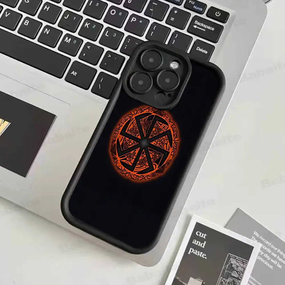 Slavic Viking symbol Kolovrat Silicone Phone Case For iPhone