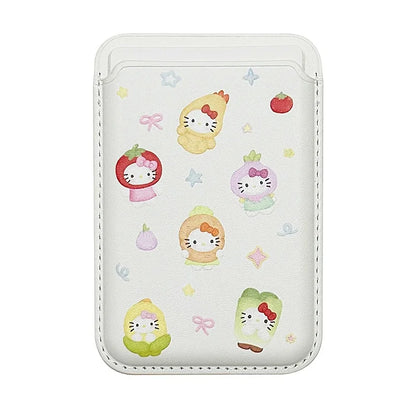 Cute Cartoon Vegetable Fruit Hello Kitty Magsafe Card Wireless Charge Phone Case
