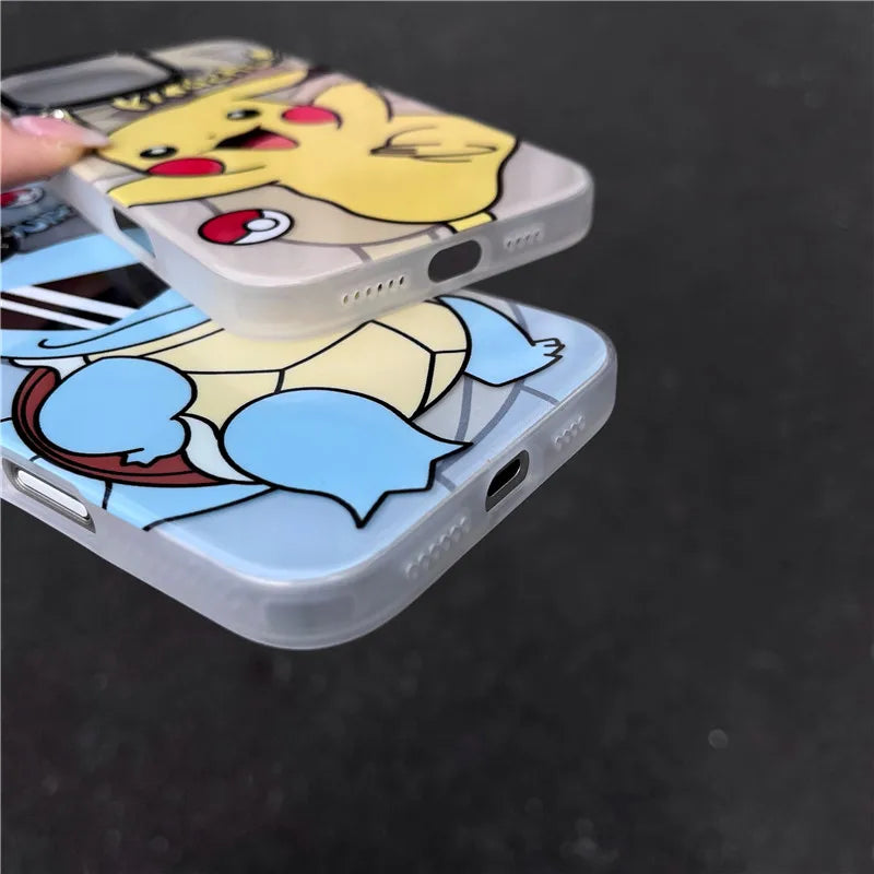 Japan Pokemons Squirtle Pikachu Phone Case For iPhone