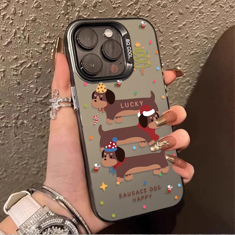 Cartoon Dachshund Dog Case For iPhone