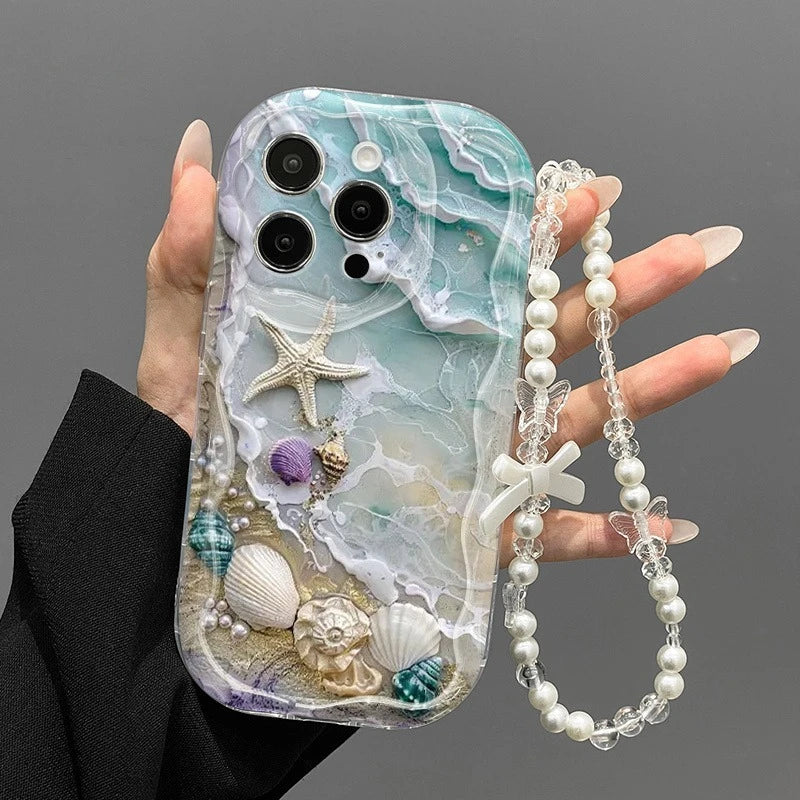 Beach Seashell Starfish Pattern Phone Case For iPhone