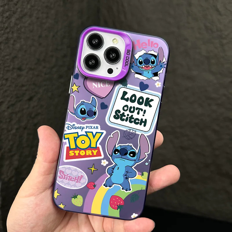 Stitch Rainbow Cute Naughy Phone Case For iPhone