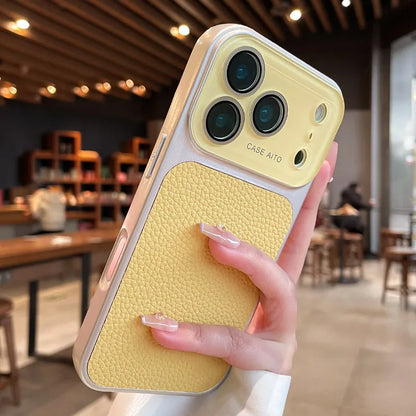 Luxury Lichee Leather Large Window Case For iPhone