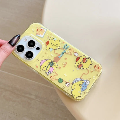 Lovely Pom Pom Purin Soft Phone Lanyard Case For iPhone