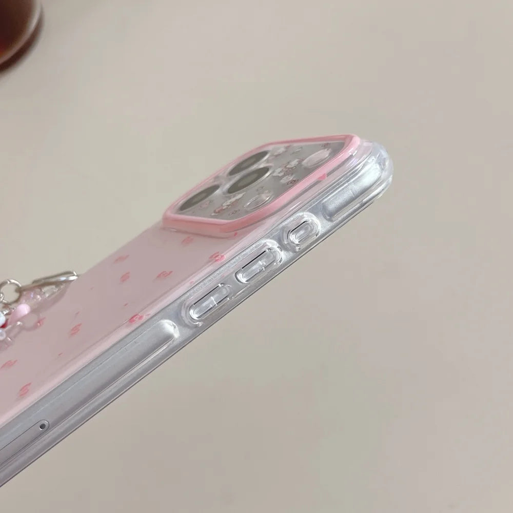 Pink Full Screen Bow Kitty Cat Phone Case For iPhone
