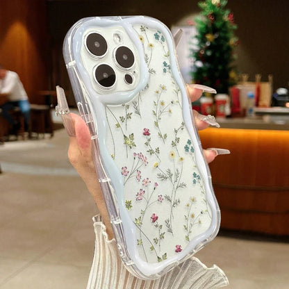 Colorful Flower Wavy Cream Print Phone Case For iPhone