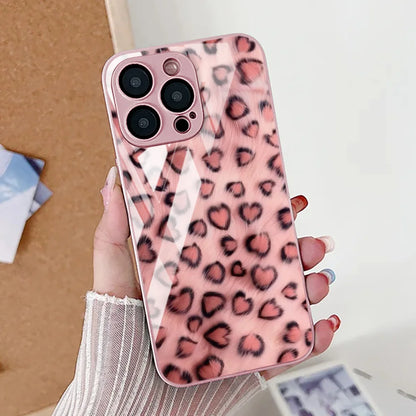 Sexy Girl Red Lips Tempered Glass Phone Case For iPhone