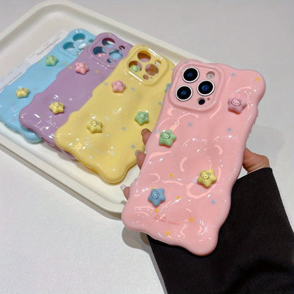 Three Dimensional Star Solid Color Wrinkle Pattern Is Suitable Phone Case