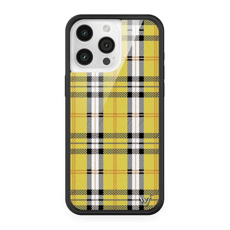Wildflower Blue Purple Yellow Plaid Phone Case For iPhone