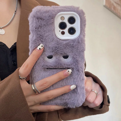 Korean Cute Funny Fluffy Phone Case For iPhone