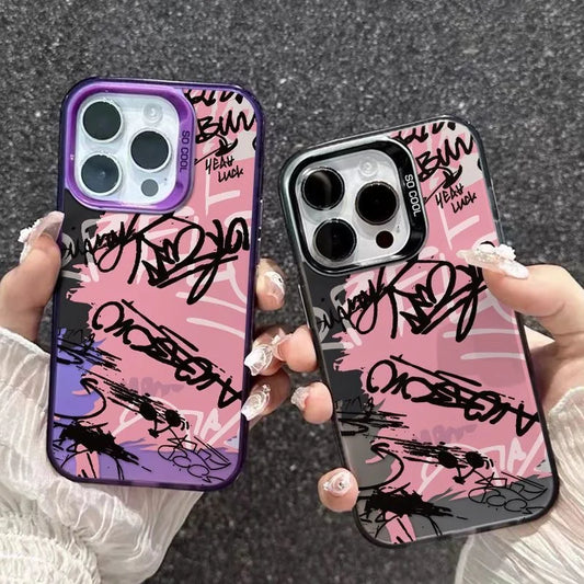 English Blurred Graffiti Phone Case