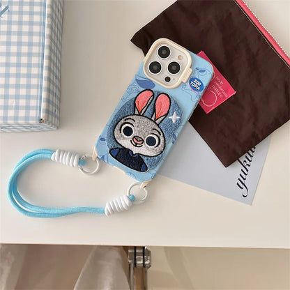 Zootopia Phone Case Cartoon Wrist Strap Judy Rabbit iPhone