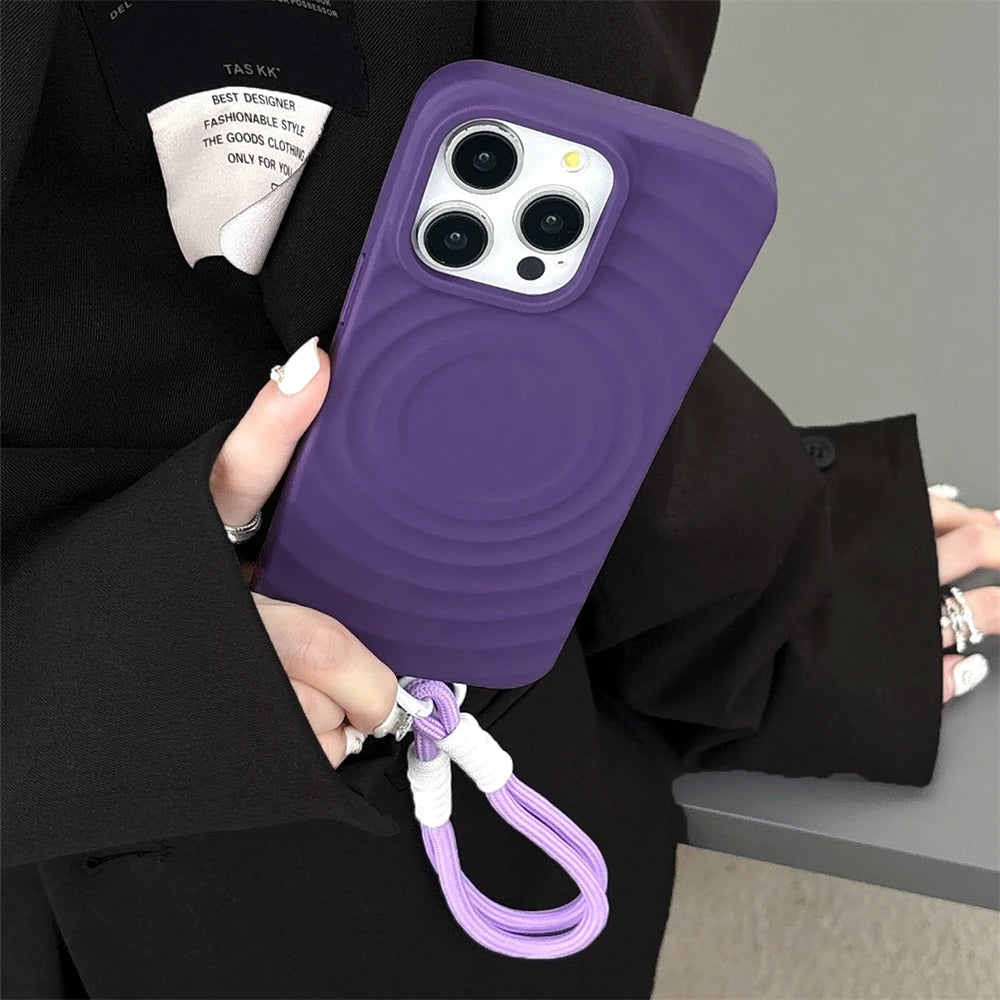 Water Ripple Silicone Circular Pattern For Magsafe Phone Case