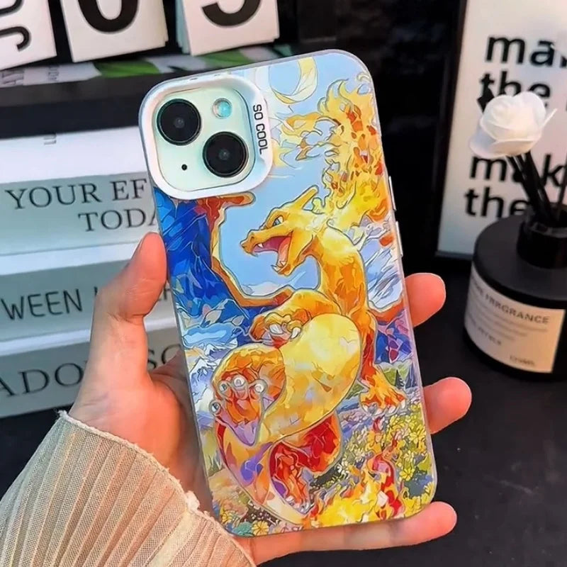 3D Oil Painting Charizard Phone Case For iPhone