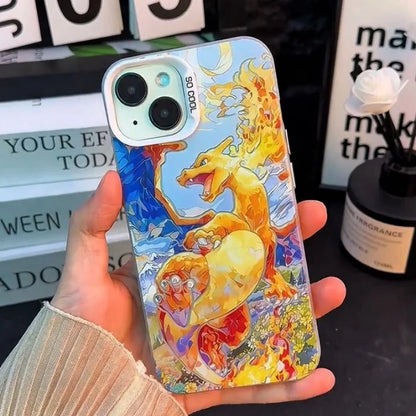 3D Oil Painting Charizard Phone Case For iPhone