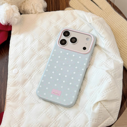 Korean Love Heart Stars Cartoon Cat Dog Mirror Magnetic Bracket Phone Case For iPhone