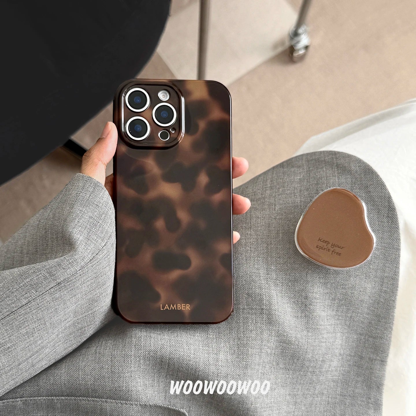 Stylish Personality Black Brown Amber Iceberg Pattern Magnetic With Holder Phone Cover Case For iPhone
