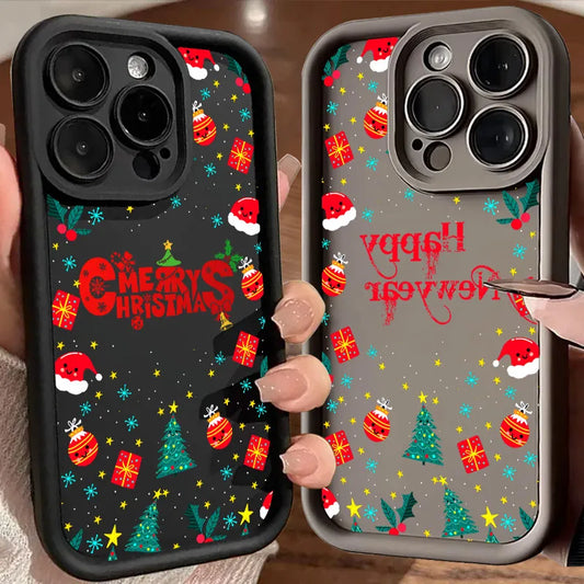 Merry Christmas Happy New Year Silicone Case For iPhone