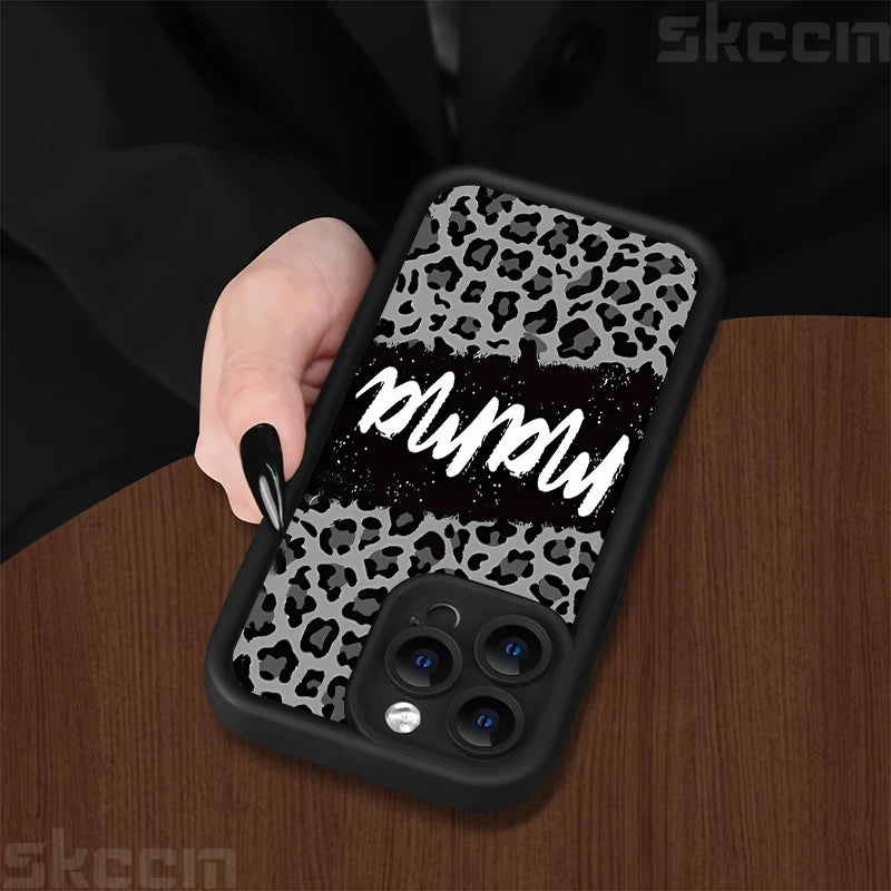 Leopard Print Mom Letter Patter Phone Case For iPhone