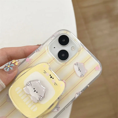 Cute Stripes Cat Magnetic Phone Case