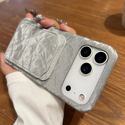 Luxury Velvet Fabric Slot Card Wallet Case For iPhone