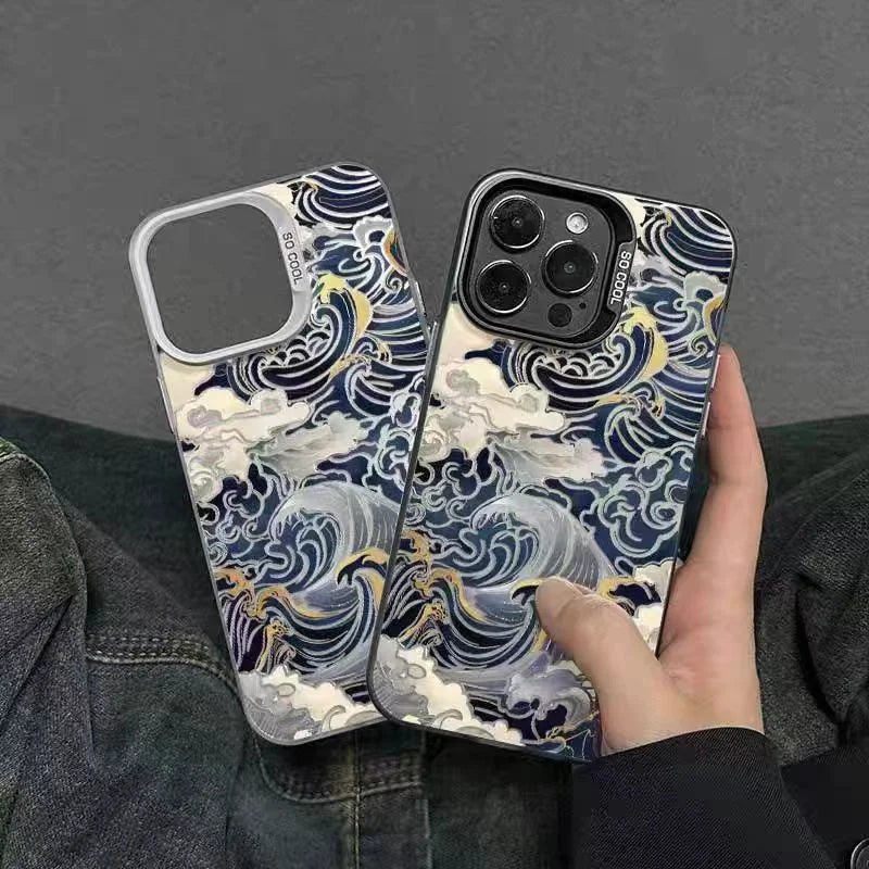 Waves Electroplate Silver Phone Case