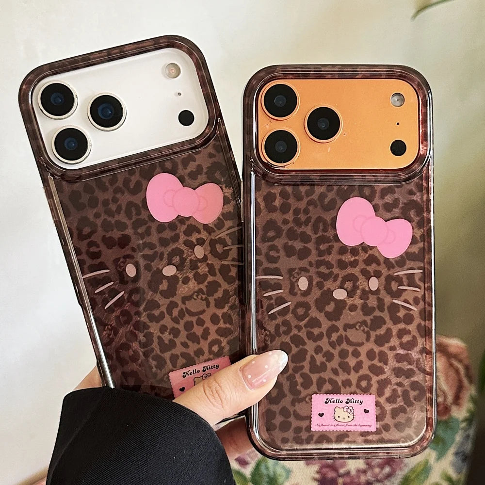 All Inclusive Leopard Print Kitty Emoji Case Phone Case For iPhone