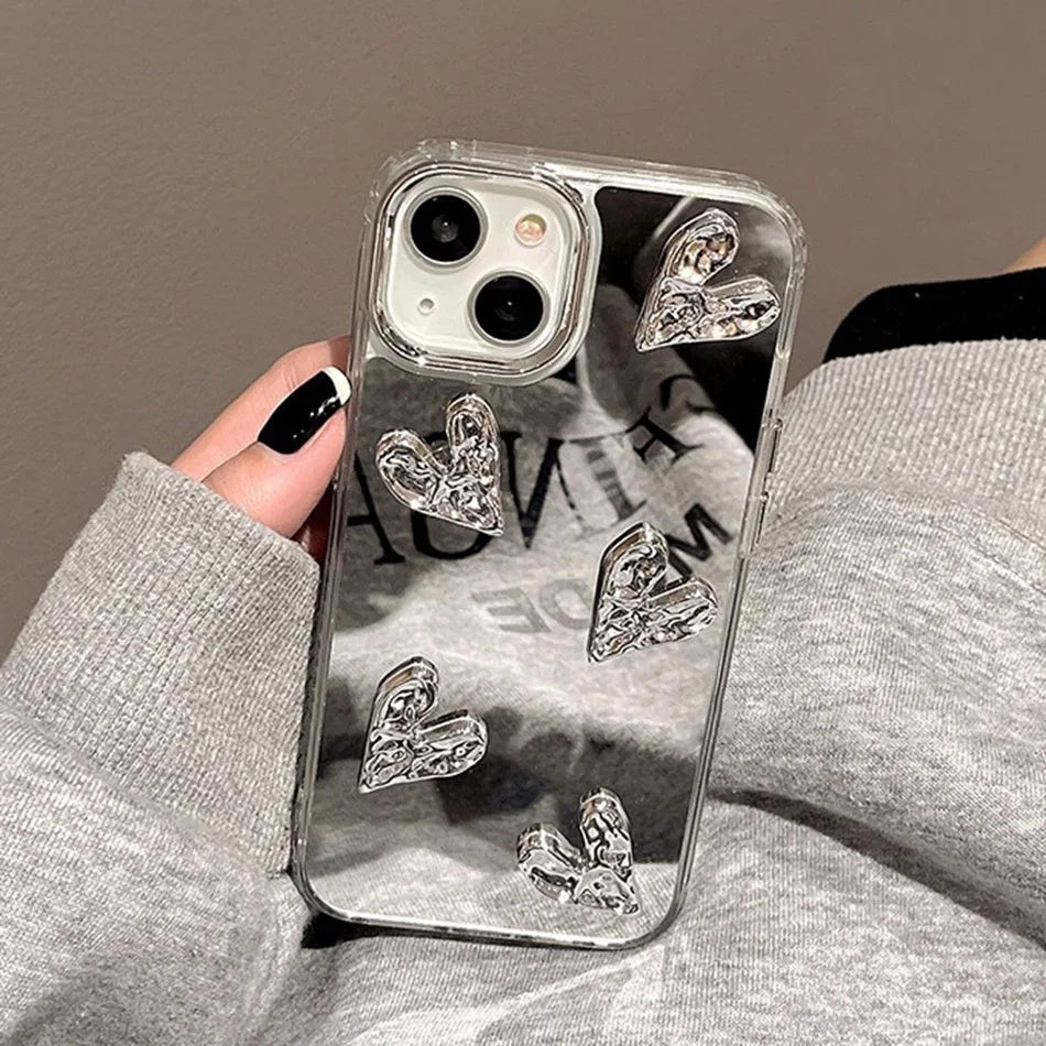Shining Mirror 3D Heart Case For iPhone