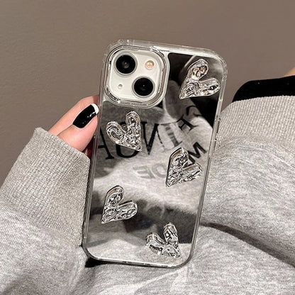 Shining Mirror 3D Heart Case For iPhone